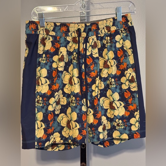 Hurley Floral Quick-Dry Swim Shorts Navy Blue Beach Surf Board Shorts  Size S - Picture 1 of 7
